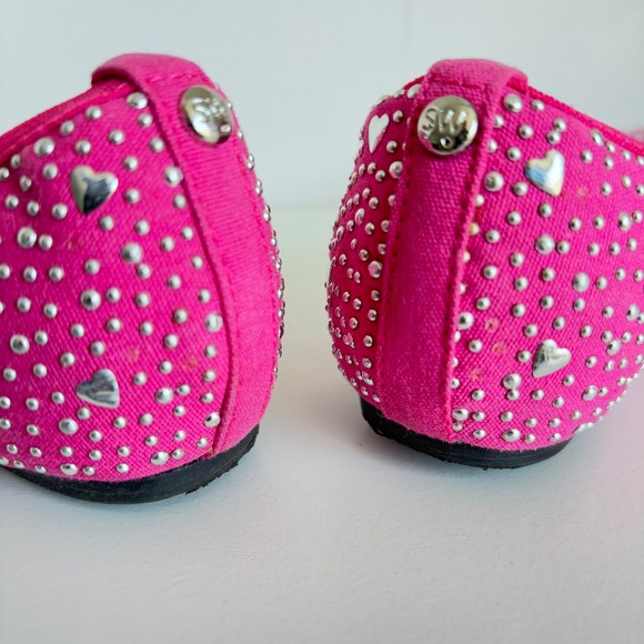 Stuart Weitzman Girls Ballet Flats Size 2 Pink Sally Evelyn Silver Studs‎ - Picture 12 of 12